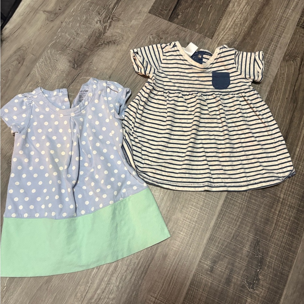 Baby girl striped and polka dot dresses